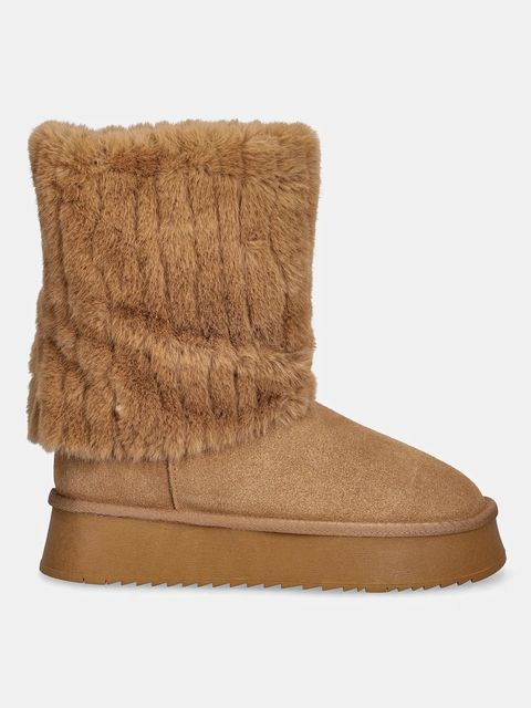 GOE śniegowce zamszowe kolor brązowy SS2N4308 BROWN