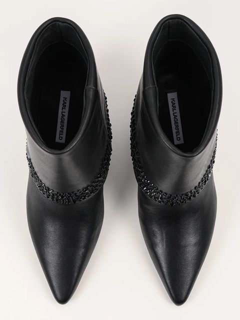 Karl Lagerfeld botki zamszowe DEBUT II damskie kolor czarny na szpilce KL32043 - zdjęcie produktu nr 2