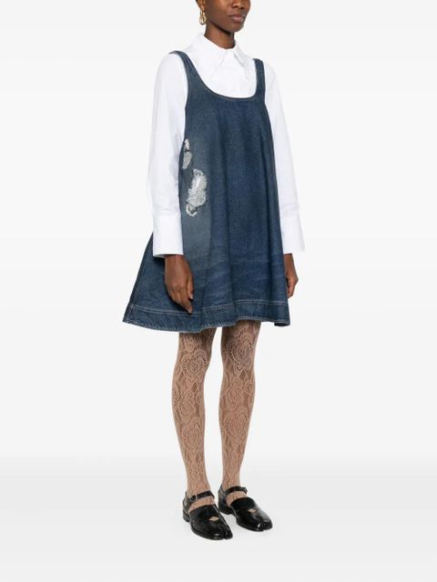 Simone Rocha distressed-effect denim mini dress - Blue - zdjęcie produktu nr 2