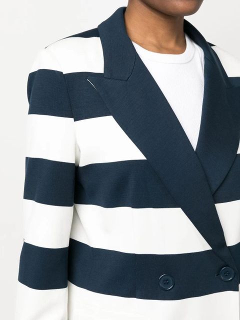 TWINSET stripe-print double-breasted blazer - Blue