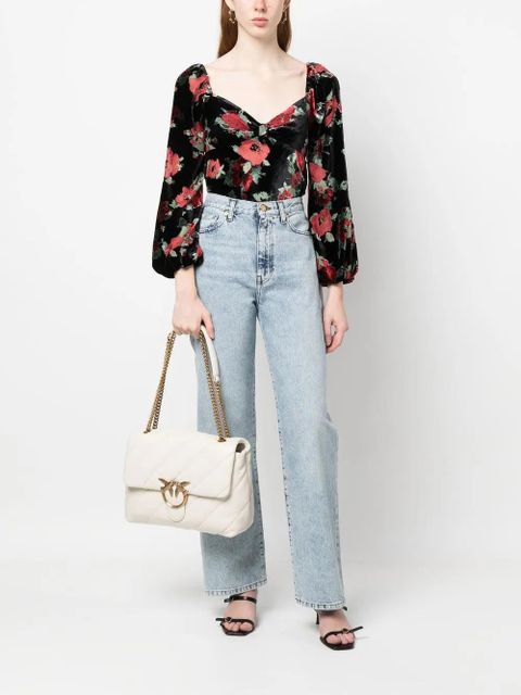 PINKO large Love puffer crossbody bag - White