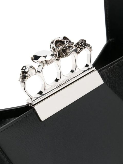 Alexander McQueen leather logo-print bag - Black