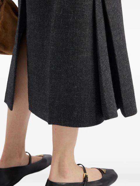 Prada rush-stitch midi skirt - Grey