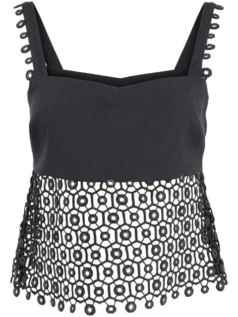 Simkhai Dorian eyelet-embellished sleeveless top - Black - zdjęcie produktu nr 1