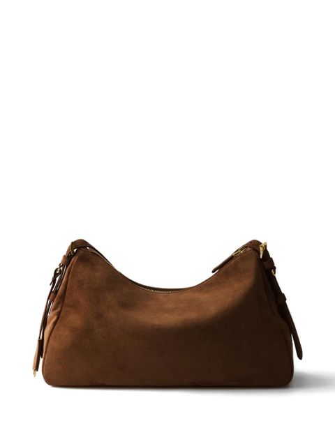 Prada medium Aimée suede shoulder bag - Brown - zdjęcie produktu nr 2