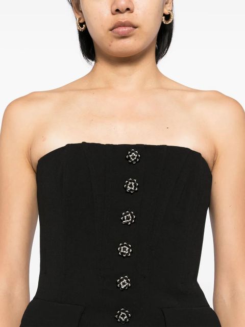 Self-Portrait bandeau crepe jumpsuit - Black