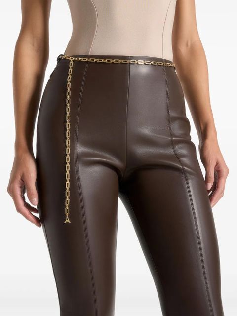 Manière De Voir Ninon chain-detail flare leggings - Brown