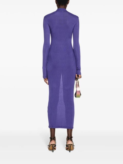Off-White ribbed long dress - Purple - zdjęcie produktu nr 2