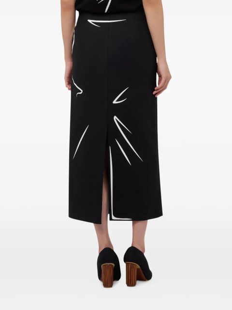 Moschino printed cotton midi skirt - Black