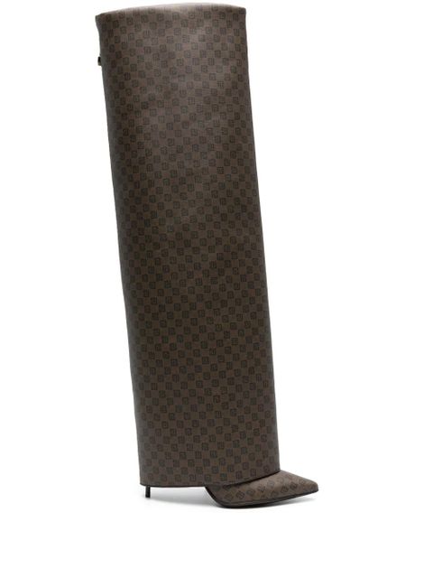 Balmain Ariel monogram folded boots - Brown - zdjęcie produktu nr 1