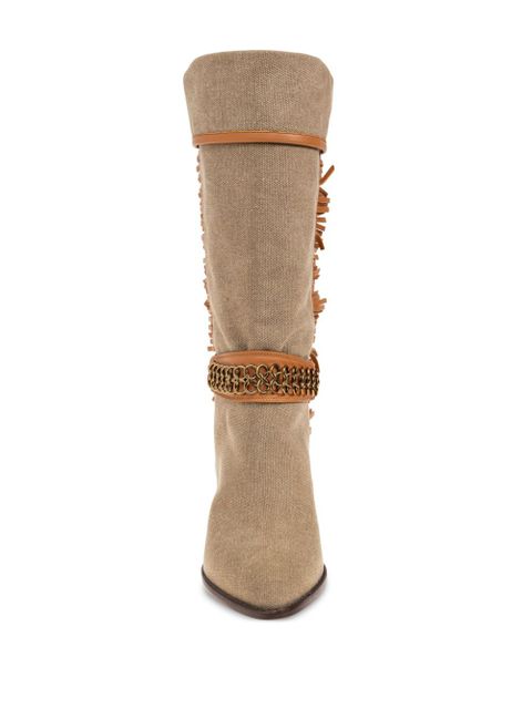 ISABEL MARANT 60mm Levon fringed boots - Neutrals
