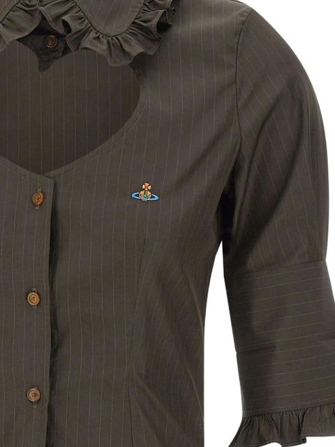 Vivienne Westwood Toulouse Frill striped shirt - Brown