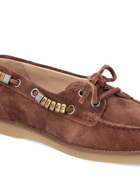 PINKO suede lace-up loafers - Brown