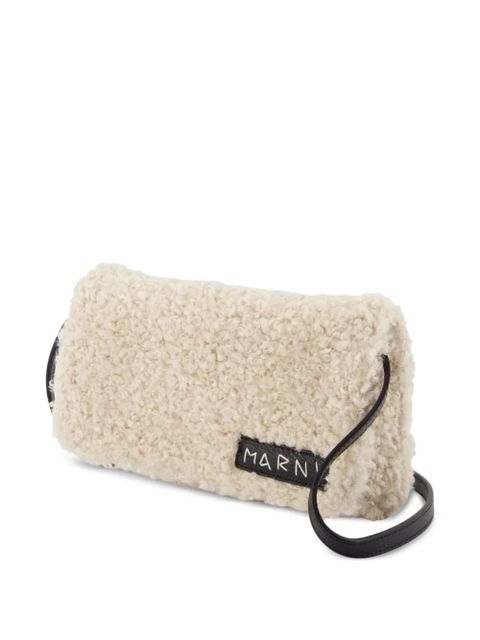 Marni faux-shearling crossbody bag - White - zdjęcie produktu nr 2