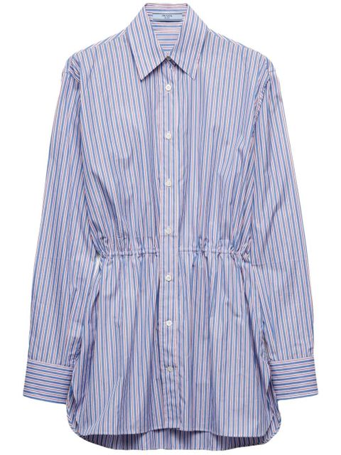 Prada striped poplin shirt - Blue - zdjęcie produktu nr 1