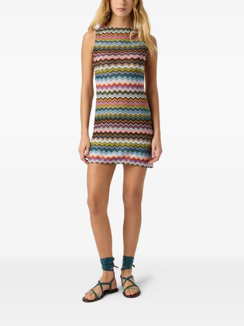 Missoni zigzag-patten knitted mini dress - Blue - zdjęcie produktu nr 2