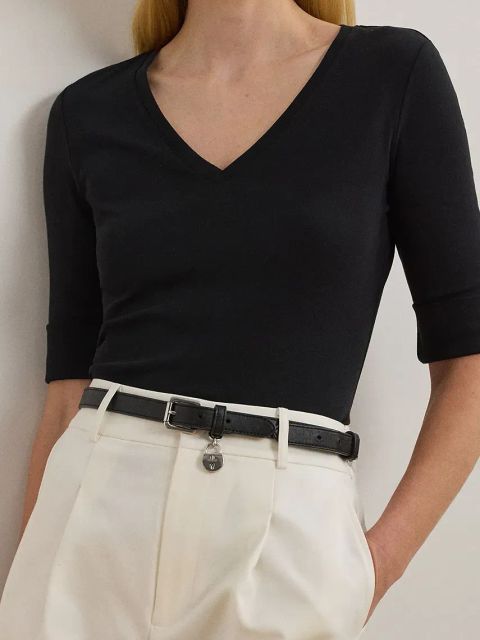 Lauren Ralph Lauren t-shirt bawełniany damski kolor czarny 200815843