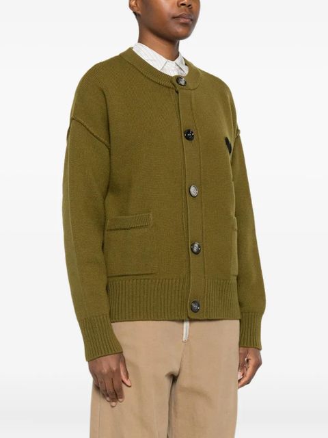 AMI Paris heart-logo patch-pocket cardigan - Brown - zdjęcie produktu nr 2