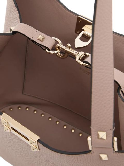 Valentino Garavani Rockstud small shopping bag in grainy calfskin - Pink