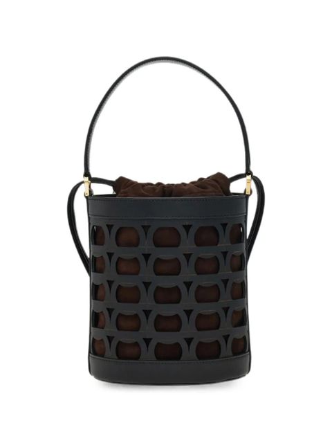 Ferragamo Gancini laser-cut bucket bag - Black - zdjęcie produktu nr 2