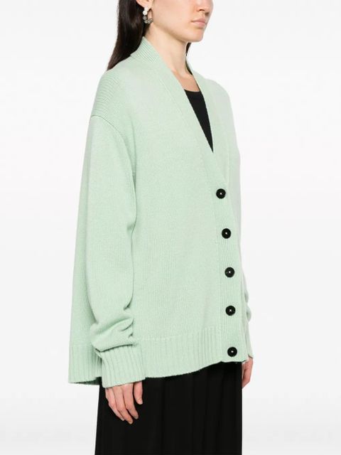 Jil Sander V-neck ribbed-knit cardigan - Green