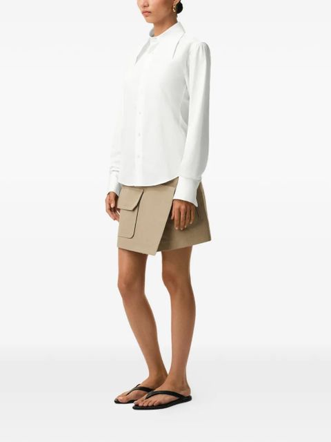 AMI Paris Sharp-collar fitted shirt - White