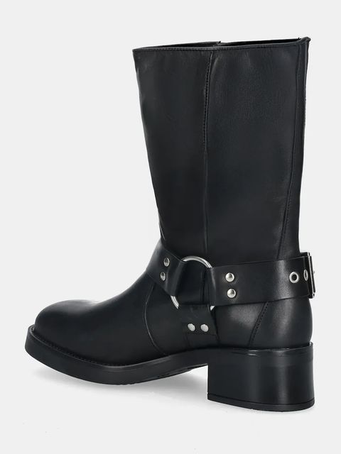 Steve Madden botki skórzane Blessing damskie kolor czarny na płaskim obcasie lekko ocieplone 11003172