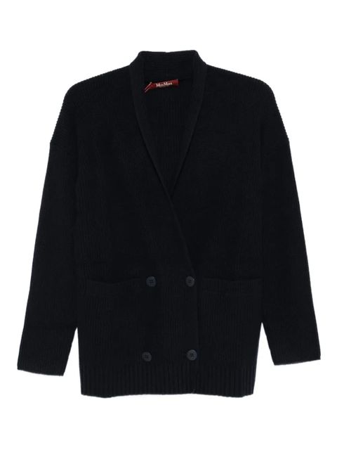 Max Mara double-breasted ribbed cardigan - 008 BLACK - zdjęcie produktu nr 1
