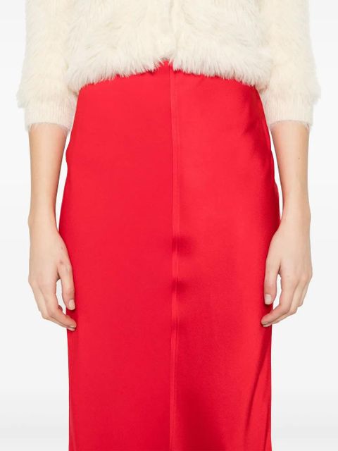 AMI Paris satin midi skirt - Red