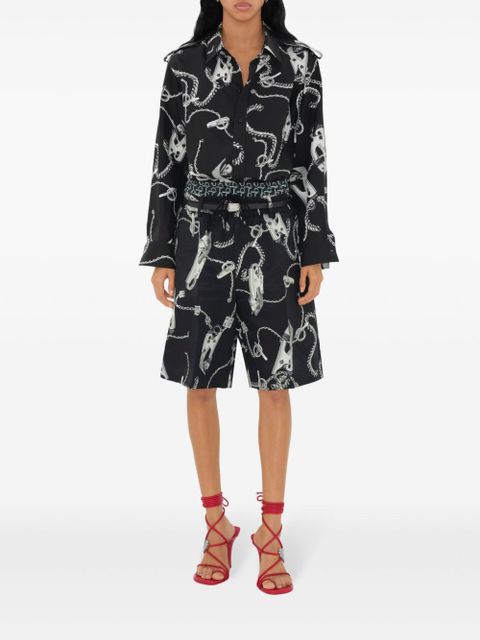 Burberry chain link-print straight-leg shorts - Silver