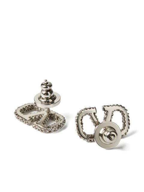 Valentino Garavani VLogo Signature crystal-embellished earrings - Silver