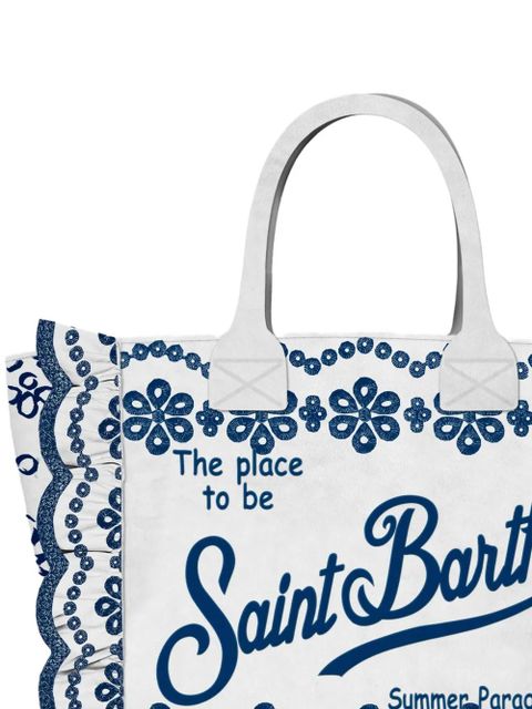 MC2 Saint Barth Colette Volant floral tote bag - White - zdjęcie produktu nr 2