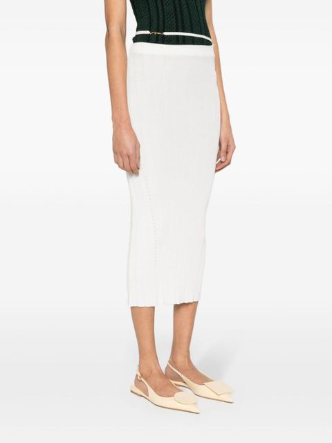 Jacquemus La Jupe Parlu knitted midi skirt - Neutrals