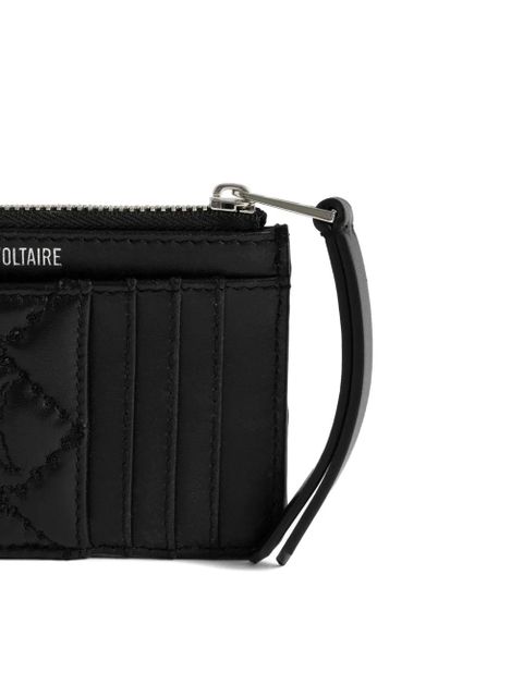 Zadig&Voltaire quilted logo-plaque cardholder - Black