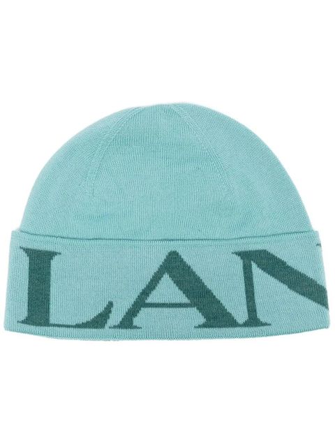 Lanvin intarsia-knit wool beanie - Blue - zdjęcie produktu nr 1