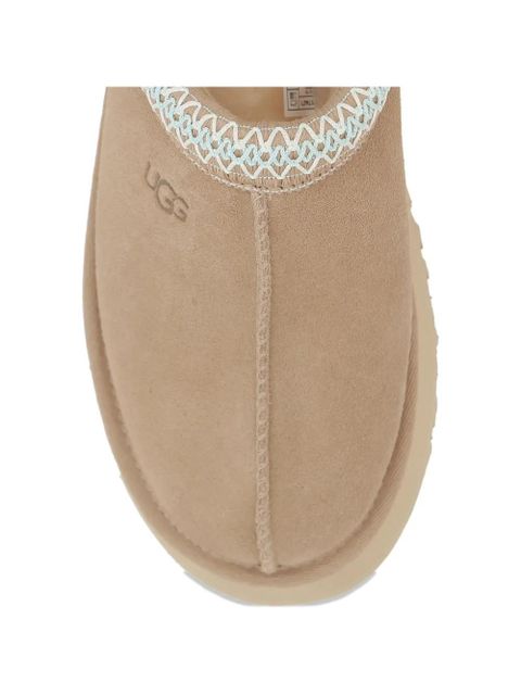 UGG embroidered-trim suede mules - Neutrals