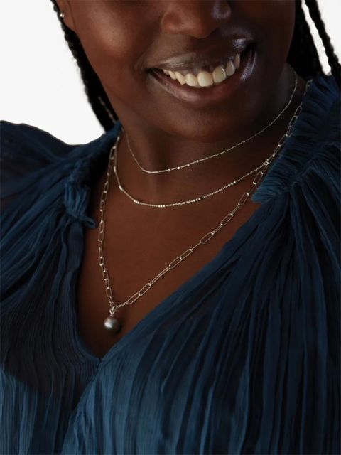 Monica Vinader triple-beaded chain necklace - Silver