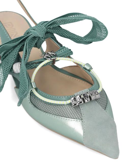 PINKO bow-embellished ballet flats - Green