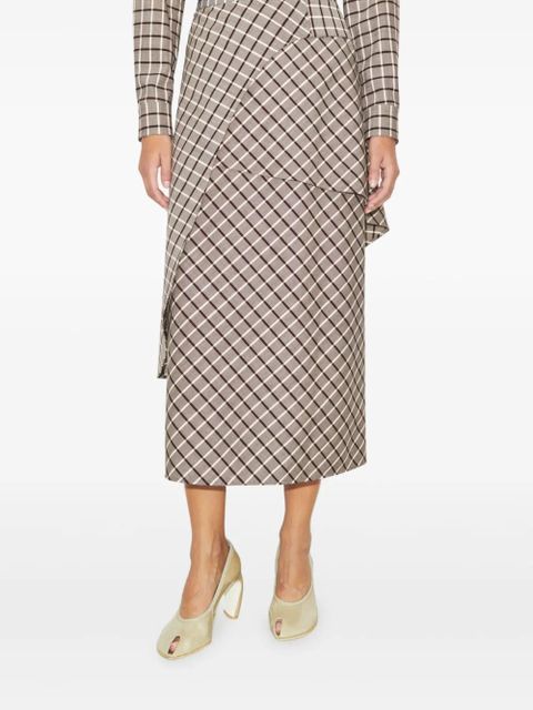 Tory Burch windowpane wrap skirt - Grey