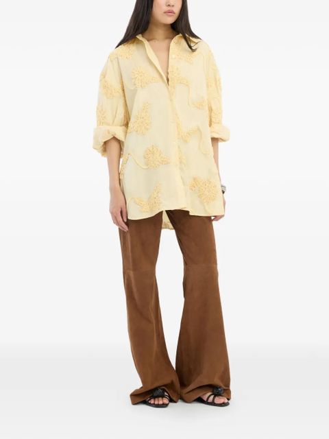 ROTATE BIRGER CHRISTENSEN floral-appliqué oversized shirt - Yellow - zdjęcie produktu nr 2