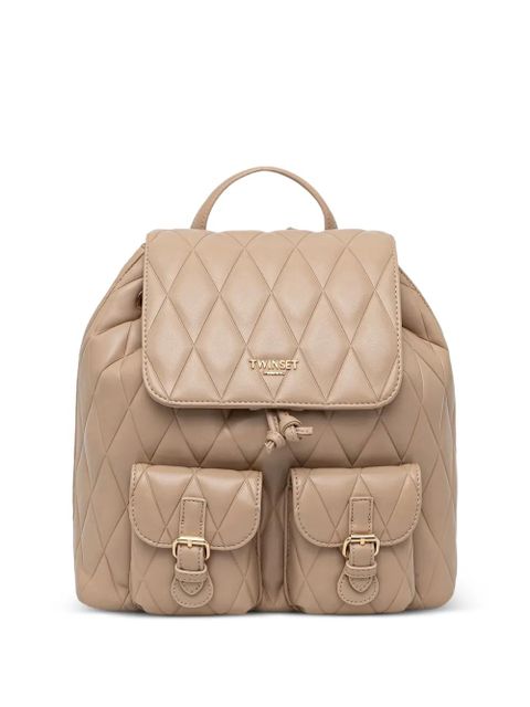 TWINSET quilted leather backpack - Neutrals - zdjęcie produktu nr 1