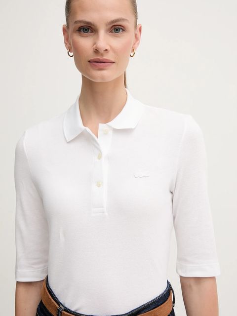Lacoste t-shirt bawełniany kolor biały
