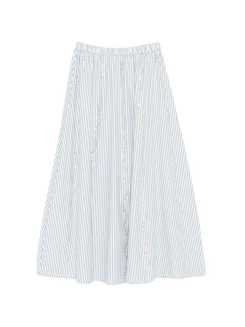 SANDRO striped-pattern embellished skirt - White - zdjęcie produktu nr 1