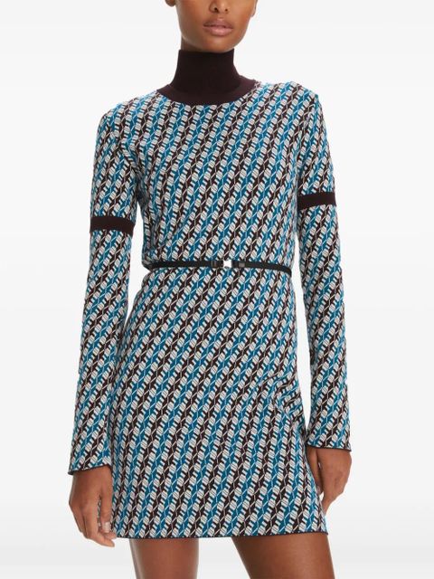 Tory Burch jacquard-weave sweater dress - Blue