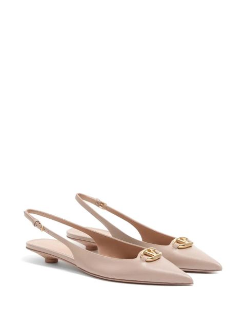 Valentino Garavani VLogoThe Bold Edition calfskin slingback ballerinas 20mm - Neutrals - zdjęcie produktu nr 2