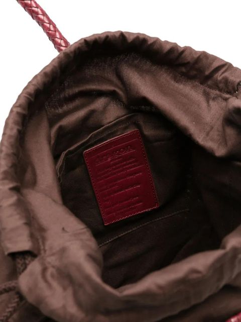 DRAGON DIFFUSION braided leather bucket bag - Red