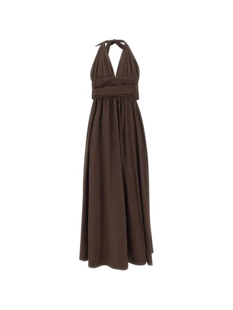 Faithfull the Brand Lido halterneck tie A-line dress - Brown - zdjęcie produktu nr 1