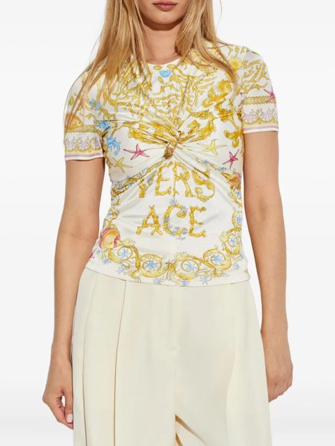 Versace safety-pin twisted top - White