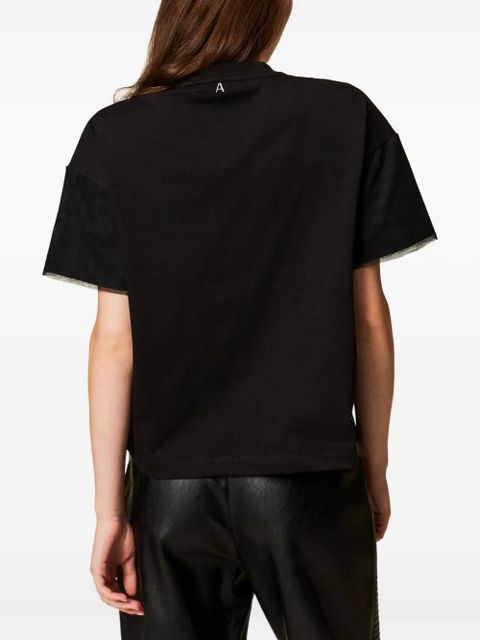TWINSET embroidery T-shirt - Black