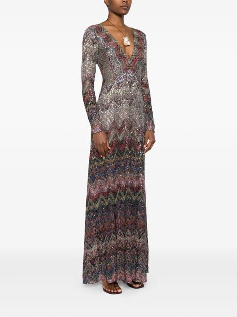 Missoni zigzag-woven midi dress - Neutrals
